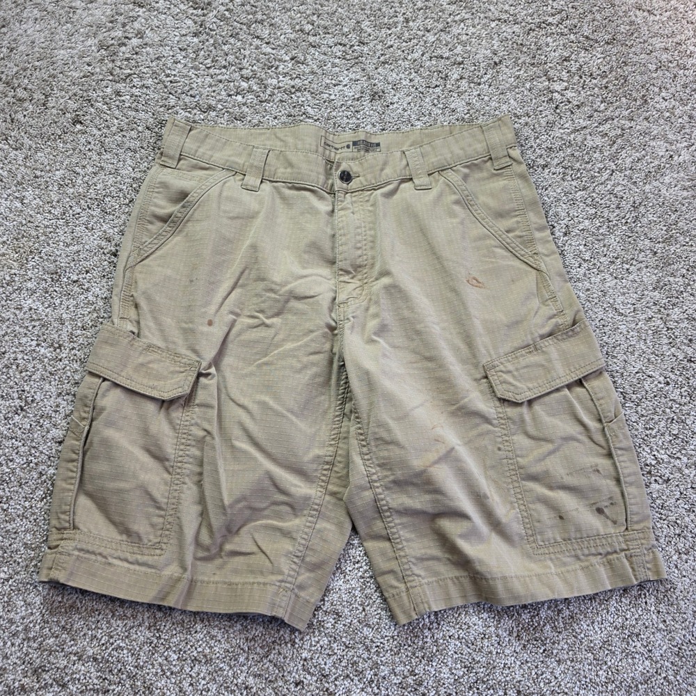 Carhartt Cargo Shorts Mens 36 Tan Ripstop Force Relaxed Fit Workwear BS3543-M